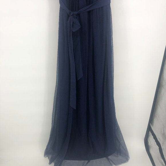 - Navy Blue Event Maxi Bridesmaid Gown Maternity 4 - Picture 5 of 8